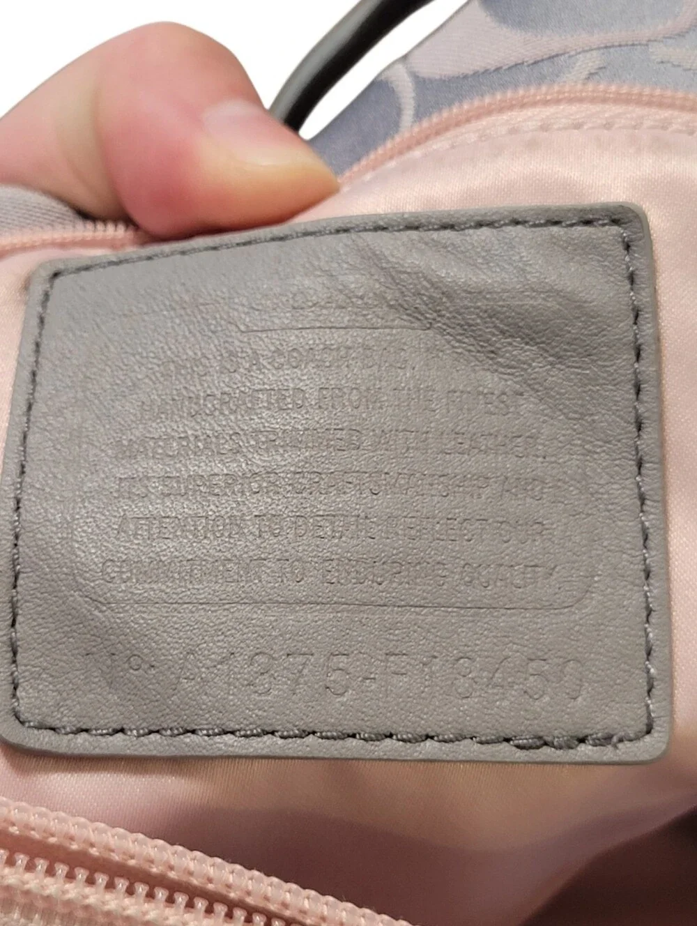 Coach Ashley Signature Sateen Carryall Tote Gray Pink Shoulder Bag F18450